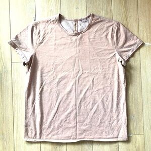 Kit and Ace Slit Back T Shirt in Cream Beige Size S